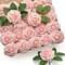 50-Piece Blush Pink Artificial Roses – Foam Fake Roses with Stems for DIY Wedding Bouquets, Centerpieces, Party & Home Decor